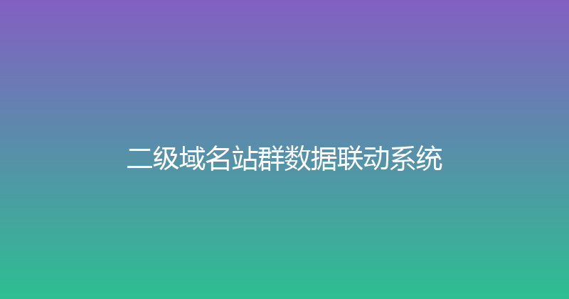 二级域名站群数据联动系统 封面图