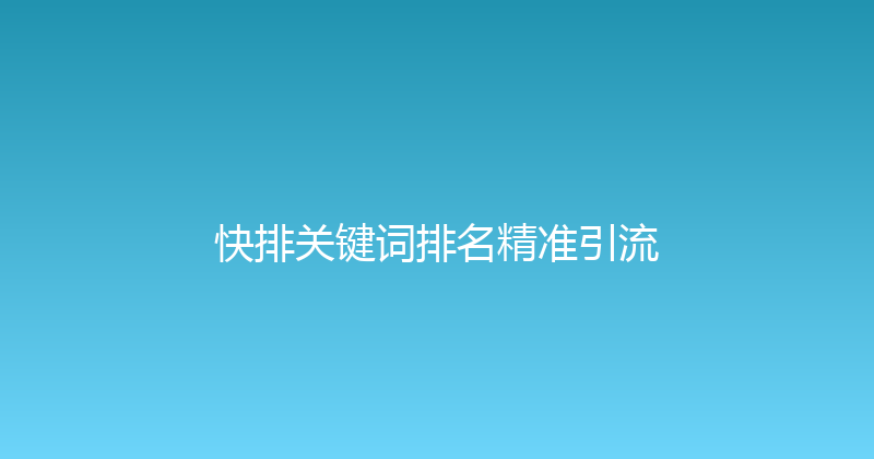 快排关键词排名精准引流 封面图