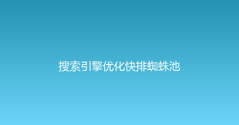 搜索引擎优化快排蜘蛛池 封面图