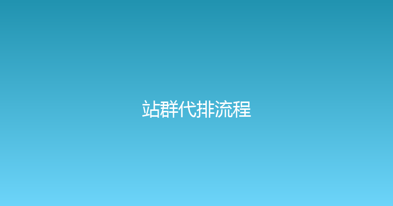 站群代排流程 封面图