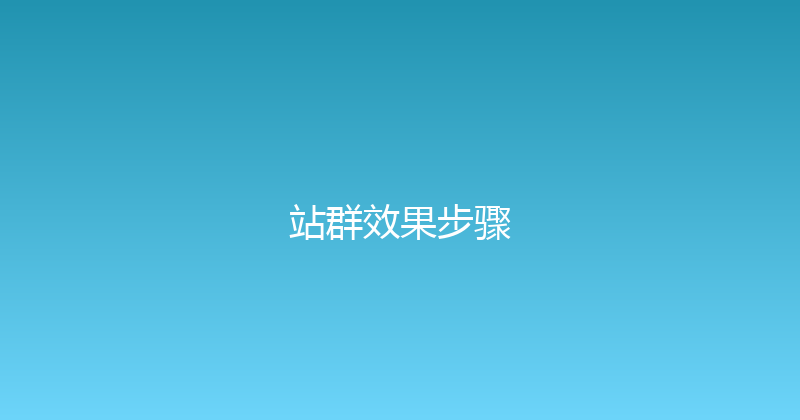 站群效果步骤 封面图