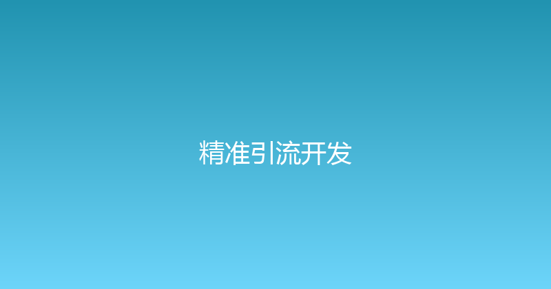 精准引流开发 封面图