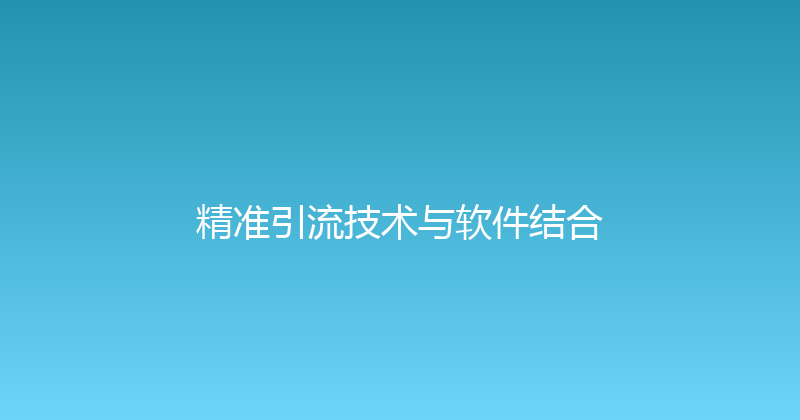 精准引流技术与软件结合 封面图