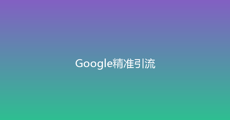Google精准引流 封面图