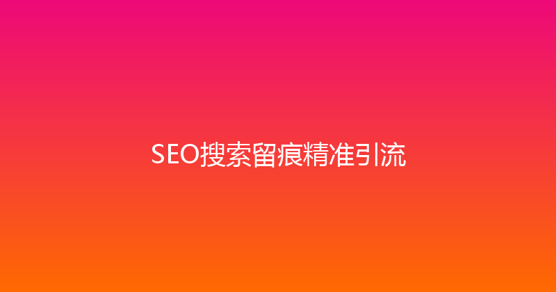 SEO搜索留痕精准引流 封面图